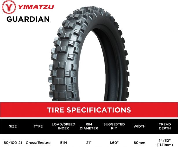 Tire - Yimatzu Bulwark 100/100-18, 59M, 18 Inch, Dirt Bike/MX
