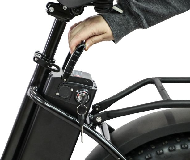 SHOK Pulsar - Black (50% Matte), Folding Fat Tire Step Through Ebike 48V, 500W, 10.4Ah, 500Wh