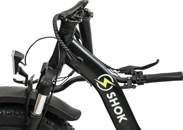 SHOK Pulsar - Black (50% Matte), Folding Fat Tire Step Through Ebike 48V, 500W, 10.4Ah, 500Wh