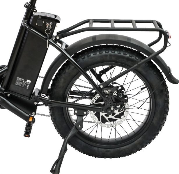 SHOK Pulsar - Black (50% Matte), Folding Fat Tire Step Through Ebike 48V, 500W, 10.4Ah, 500Wh