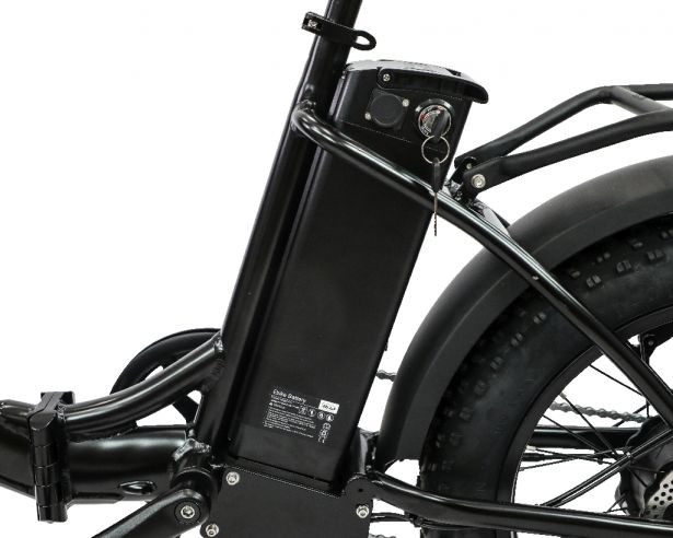SHOK Pulsar - Black (50% Matte), Folding Fat Tire Step Through Ebike 48V, 500W, 10.4Ah, 500Wh
