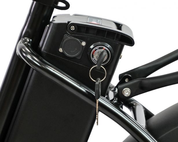 SHOK Pulsar - Black (50% Matte), Folding Fat Tire Step Through Ebike 48V, 500W, 10.4Ah, 500Wh