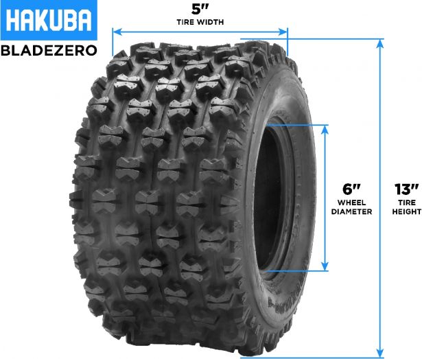 Tire - Hakuba BladeZero Offroad, 13x5.00-6, 2 Ply, ATV / Buggy