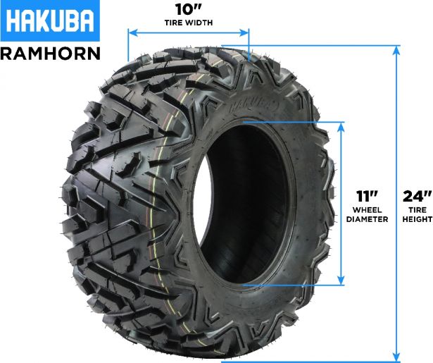 Tire - Hakuba Ramhorn Offroad, 24x10-11, 6 Ply, Bighorn Style, ATV / UTV