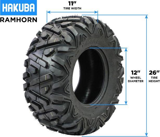 Tire - Hakuba Ramhorn Offroad, 26x11-12, 6 Ply, Bighorn Style, ATV / UTV