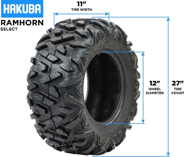 Tire - Hakuba Ramhorn Select Offroad, 27x11-12, 6 Ply, Bighorn Style, ATV / UTV