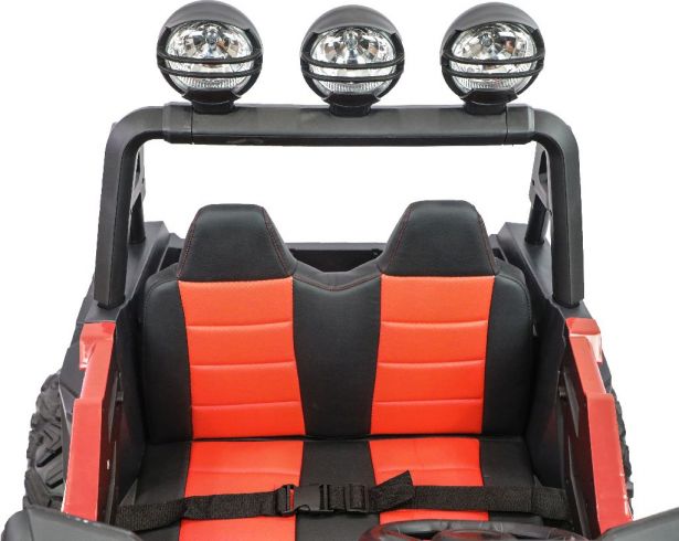 Ride On - Kids Jeep, 2-Seater, 4WD, Lifted, Leather Seats, EVA Wheels, Remote, Red