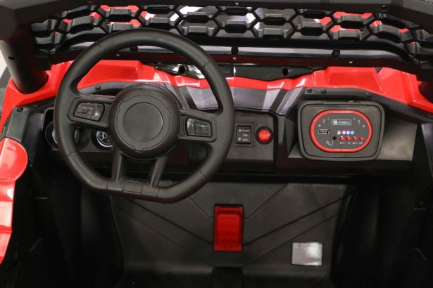 Ride On - Kids Jeep, 2-Seater, 4WD, Lifted, Leather Seats, EVA Wheels, Remote, Red