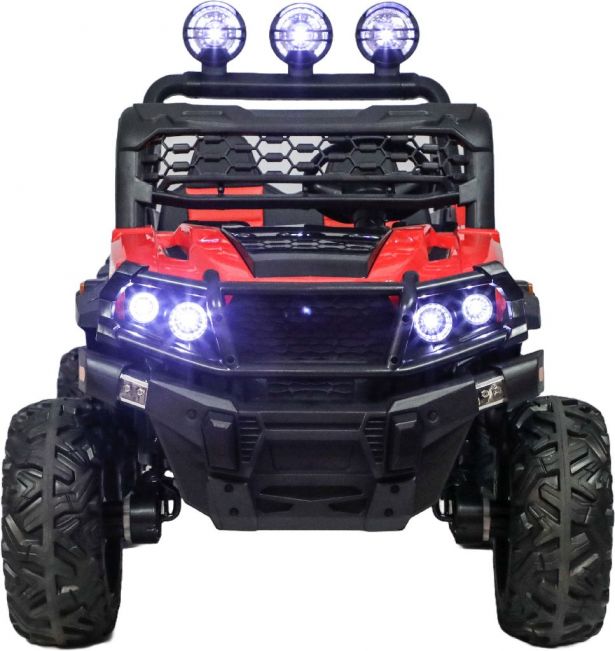 Ride On - Kids Jeep, 2-Seater, 4WD, Lifted, Leather Seats, EVA Wheels, Remote, Red
