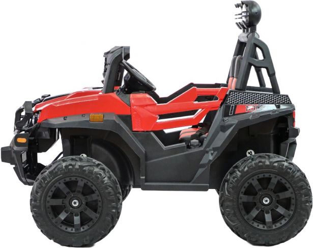 Ride On - Kids Jeep, 2-Seater, 4WD, Lifted, Leather Seats, EVA Wheels, Remote, Red