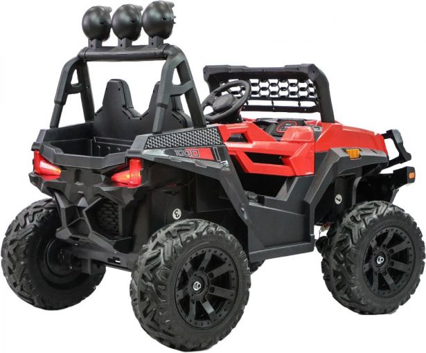 Ride On - Kids Jeep, 2-Seater, 4WD, Lifted, Leather Seats, EVA Wheels, Remote, Red