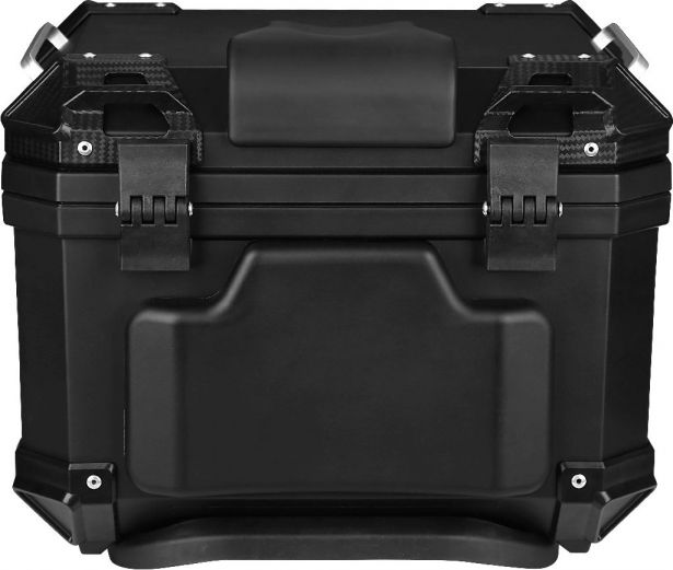 Tail Storage Box - 36L Black Motorcycle & Scooter Trunk, PHX Gen2, Quick Release, Dual Backrest, Corner Reflectors