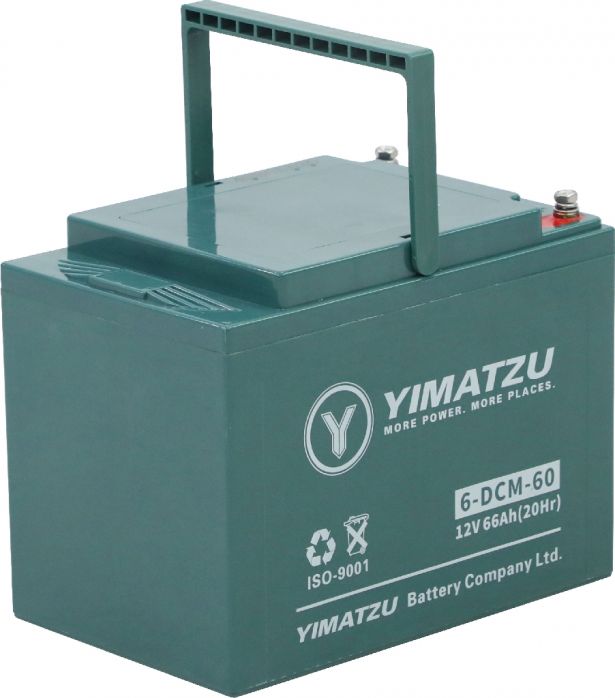 Battery - EV12600 / 6-DCM-60 / 6-DZM-60 / 6-FM-60, Group 24, AGM, 12V 66Ah, Yimatzu, Threaded Terminals