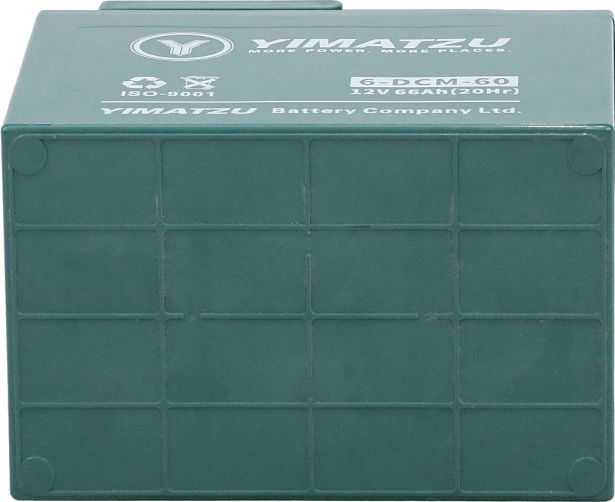 Battery - EV12600 / 6-DCM-60 / 6-DZM-60 / 6-FM-60, Group 24, AGM, 12V 66Ah, Yimatzu, Threaded Terminals