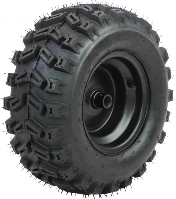 Rim and Tire Set - 15 x 6.5 - 7, Directional, Locking Pin Style, Snowblower, Garden Machine, Universal Wheel Assembly, Right Side
