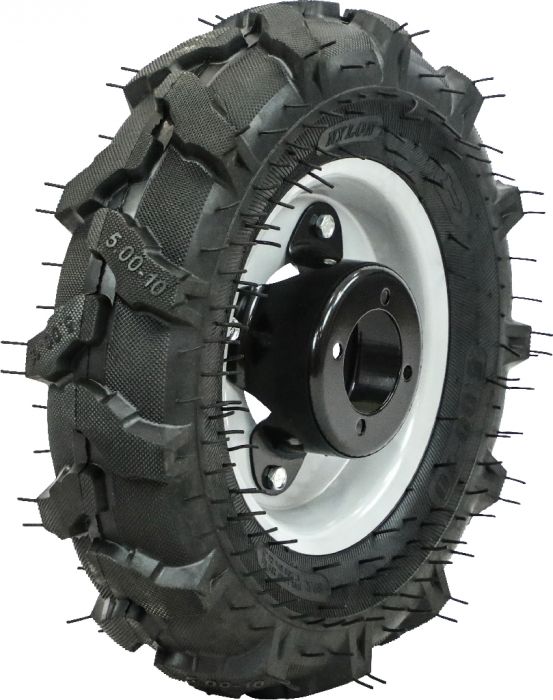 Rim and Tire Set - 5.00-10, Directional, BCS Tractor Profile, Left Side