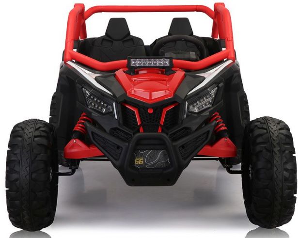 SHOK Ride On - SideKick, Kids Buggy, 2-Seat, 24V, Leather Seats, EVA Wheels, Remote, Red