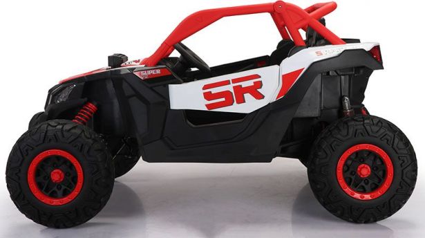 SHOK Ride On - SideKick, Kids Buggy, 2-Seat, 24V, Leather Seats, EVA Wheels, Remote, Red