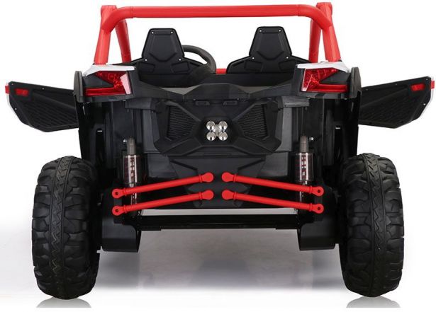 SHOK Ride On - SideKick, Kids Buggy, 2-Seat, 24V, Leather Seats, EVA Wheels, Remote, Red