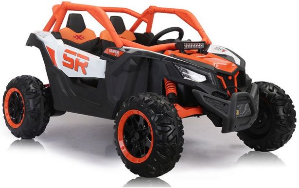 SHOK Ride On - SideKick, Kids Buggy, 2-Seat, 24V, Leather Seats, EVA Wheels, Remote, Orange