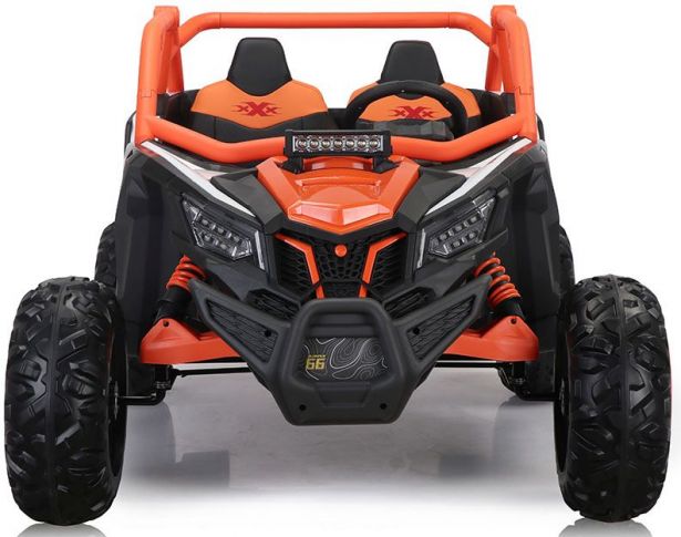 SHOK Ride On - SideKick, Kids Buggy, 2-Seat, 24V, Leather Seats, EVA Wheels, Remote, Orange