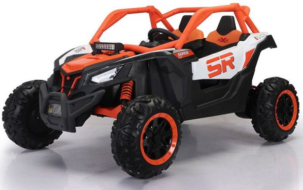 SHOK Ride On - SideKick, Kids Buggy, 2-Seat, 24V, Leather Seats, EVA Wheels, Remote, Orange