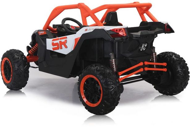 SHOK Ride On - SideKick, Kids Buggy, 2-Seat, 24V, Leather Seats, EVA Wheels, Remote, Orange
