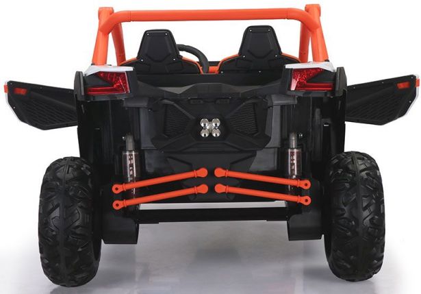 SHOK Ride On - SideKick, Kids Buggy, 2-Seat, 24V, Leather Seats, EVA Wheels, Remote, Orange