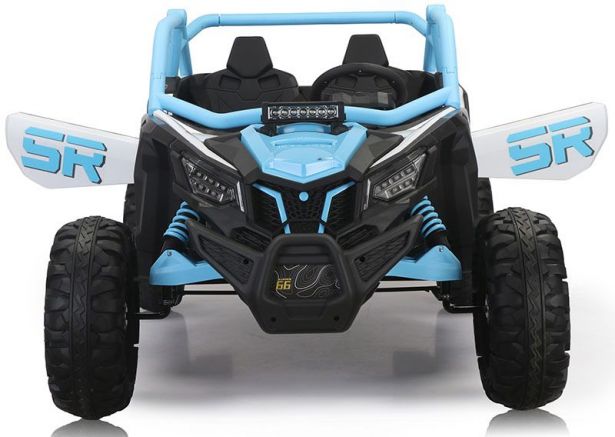 SHOK Ride On - SideKick, Kids Buggy, 2-Seat, 24V, Leather Seats, EVA Wheels, Remote, Blue