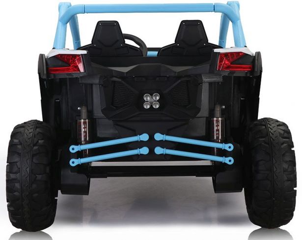 SHOK Ride On - SideKick, Kids Buggy, 2-Seat, 24V, Leather Seats, EVA Wheels, Remote, Blue