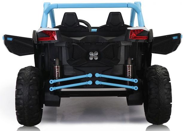 SHOK Ride On - SideKick, Kids Buggy, 2-Seat, 24V, Leather Seats, EVA Wheels, Remote, Blue