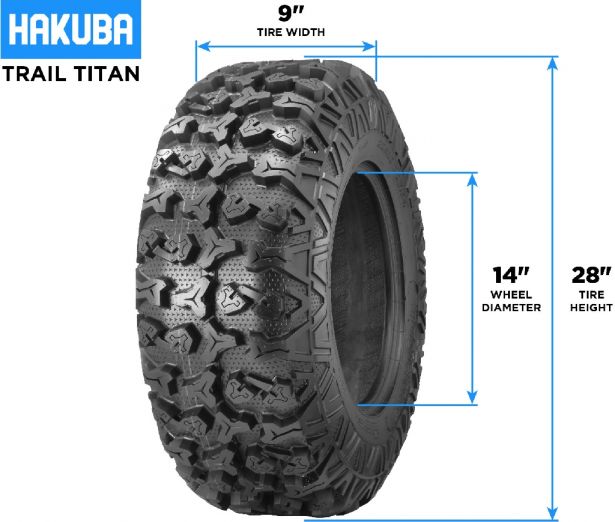 Tire - Hakuba Trail Titan Offroad, 28x9-14,  8 Ply, ATV / UTV