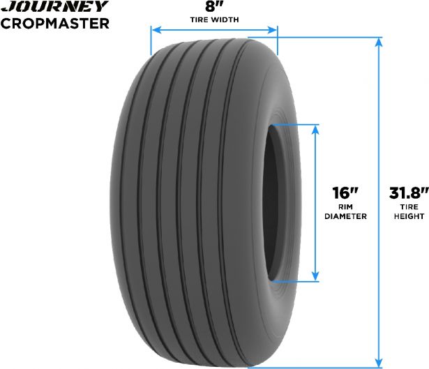 Tire - Journey CropMaster Agricultural, 7.50-16, 8 Ply, Tubeless