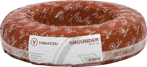 Tire - Yimatzu Grounder, 3.00-8 (8x3.0), 4 Ply, Scooter, Tubeless