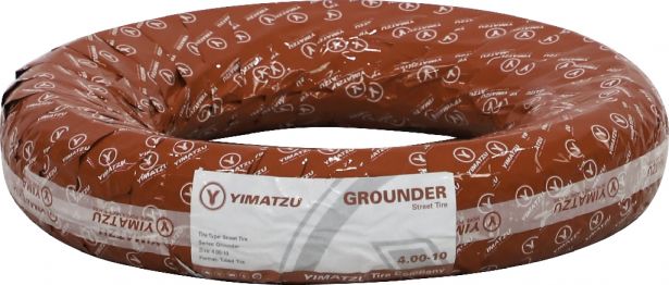 Tire - Yimatzu Grounder, 4.00-10 (10x4.0), 6 Ply, Scooter, Tubeless