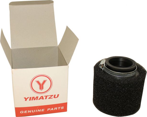 Air Filter - 44mm, Sponge, Straight, Yimatzu Brand, Black