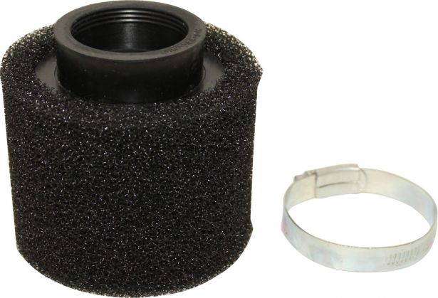 Air Filter - 44mm, Sponge, Straight, Yimatzu Brand, Black