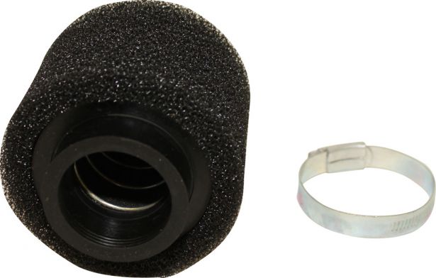 Air Filter - 44mm, Sponge, Straight, Yimatzu Brand, Black