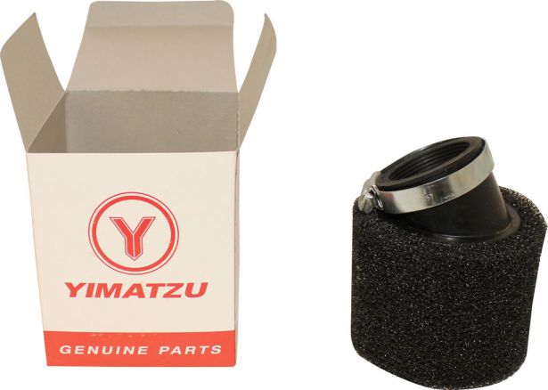 Air Filter - 44mm, Sponge, Angled, Yimatzu Brand, Black