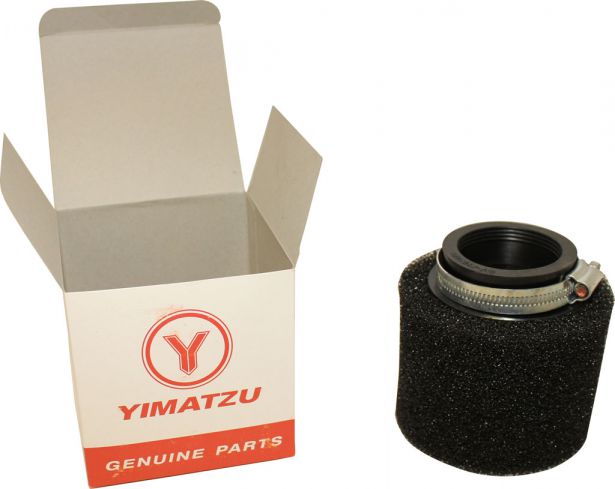 Air Filter - 48mm, Sponge, Straight, Yimatzu Brand, Black