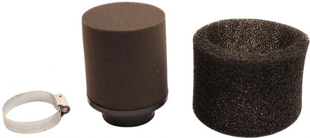 Air Filter - 35mm, Sponge, Straight, Yimatzu Brand, Black