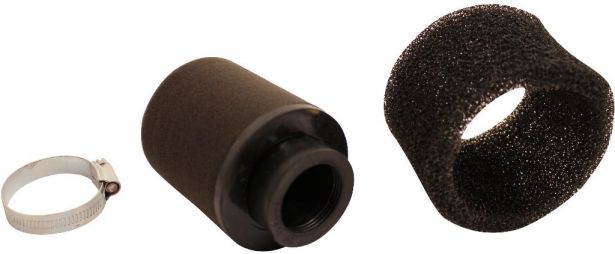 Air Filter - 35mm, Sponge, Straight, Yimatzu Brand, Black