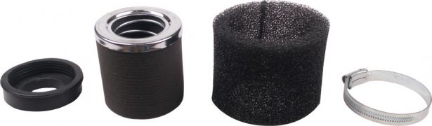 Air Filter - 41mm to 43mm, Sponge, Straight, Yimatzu Brand, Black