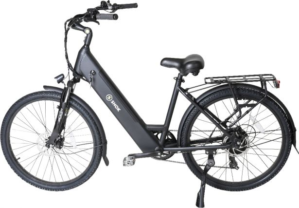 SHOK Nova - Black, Step-Through City Ebike, 48V, 500W, 15Ah, 500Wh