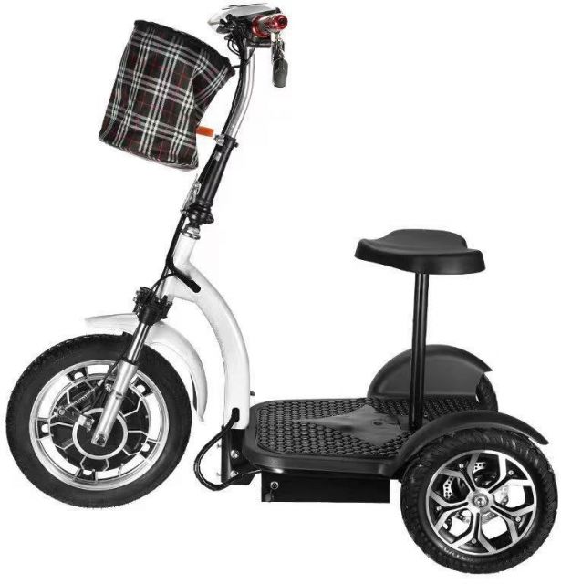 SHOK ZAPPY LI - Sport Seat, White, 48V, 500W, 10.4Ah, 500Wh, 3-Wheel Folding Lithium Mobility