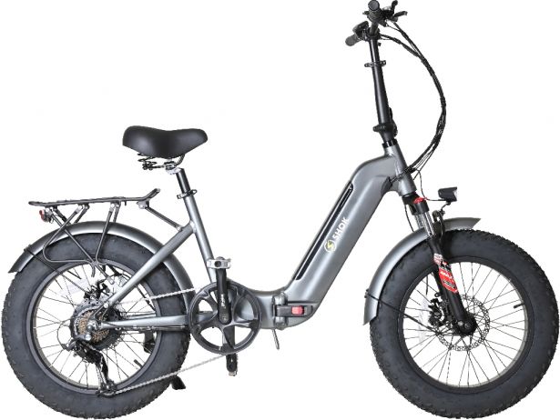 SHOK Pulsar 2.0 - Charcoal, Folding Fat Tire Step Through Ebike, 48V, 500W, 10.4Ah, 500Wh