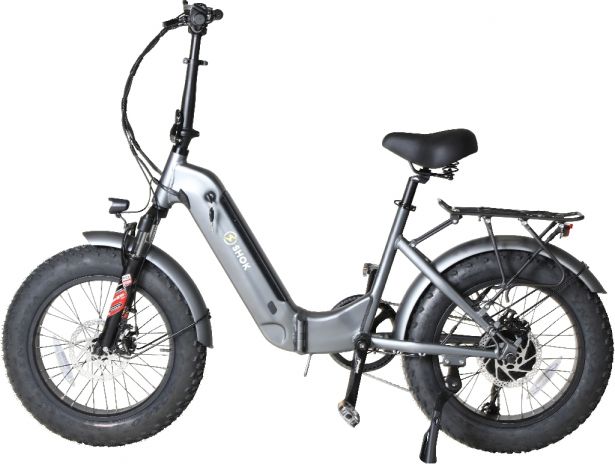 SHOK Quasar - Charcoal, Folding Fat Tire Step Through Ebike, 48V, 500W, 10.4Ah, 500Wh