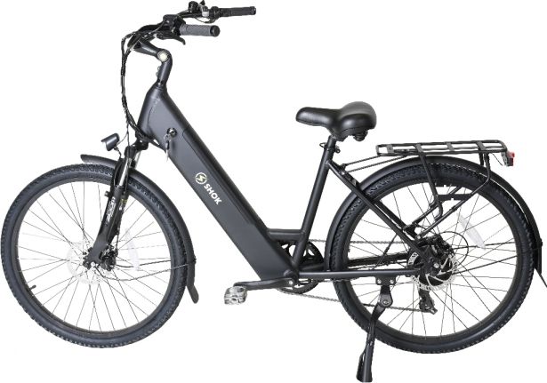 SHOK Nova - Black, Step-Through City Ebike, 48V, 500W, 10.4Ah, 500Wh