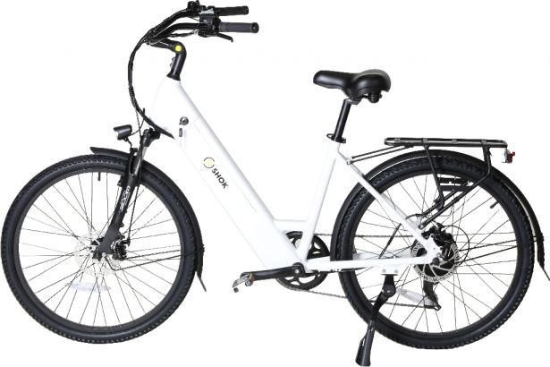 SHOK Nova - White, Step-Through City Ebike, 48V, 500W, 10.4Ah, 500Wh
