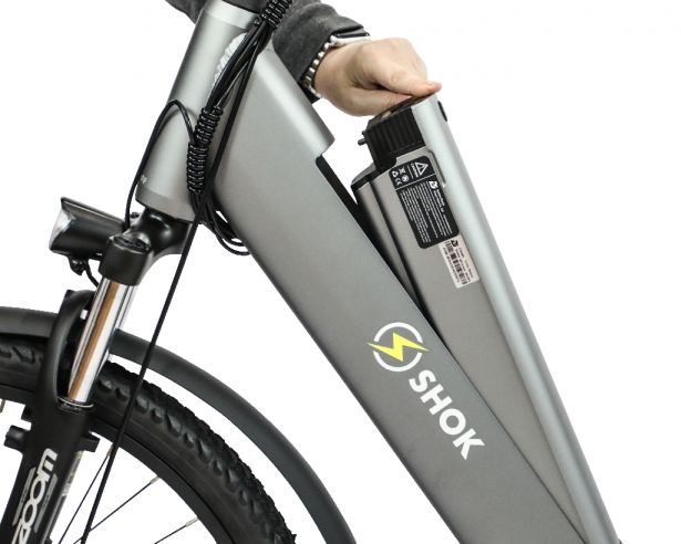 SHOK Nova - Argent, Step-Through City Ebike, 48V, 500W, 15Ah, 500Wh
